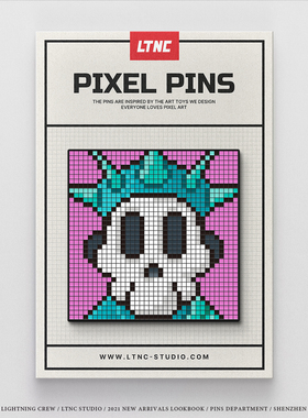 LTNC 原创像素画胸针 趣味马赛克 金属徽章 潮玩同款 潮流ins收藏
