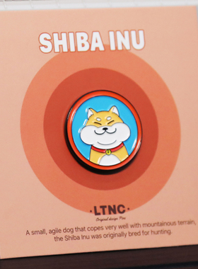 LTNC自制 原创可爱日系柴犬胸针 卡通金属徽章 ins 潮流 SHIBA
