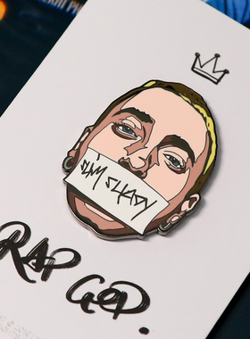 LTNC自制 原创埃米纳姆RAP GOD胸针 EMINEM姆爷金属徽章 STAN收藏