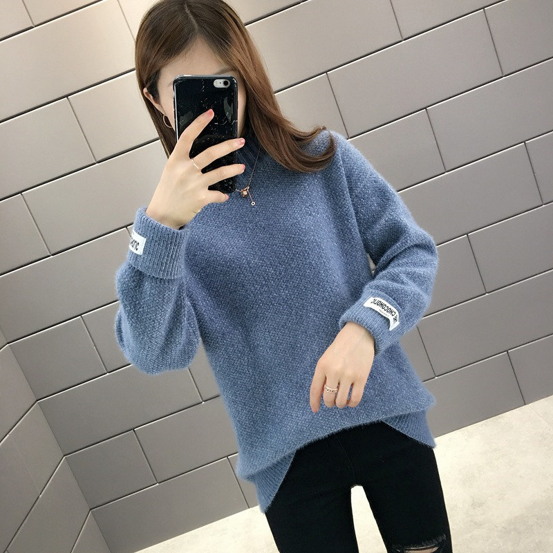 套头半高领雪尼尔毛衣女2020新款韩版宽松纯色水貂绒打底衫女秋冬|ruв категории Женская одежда, свитер - от Buy2taobao.com для оказания профессиональной услуги покупки агента Taobao