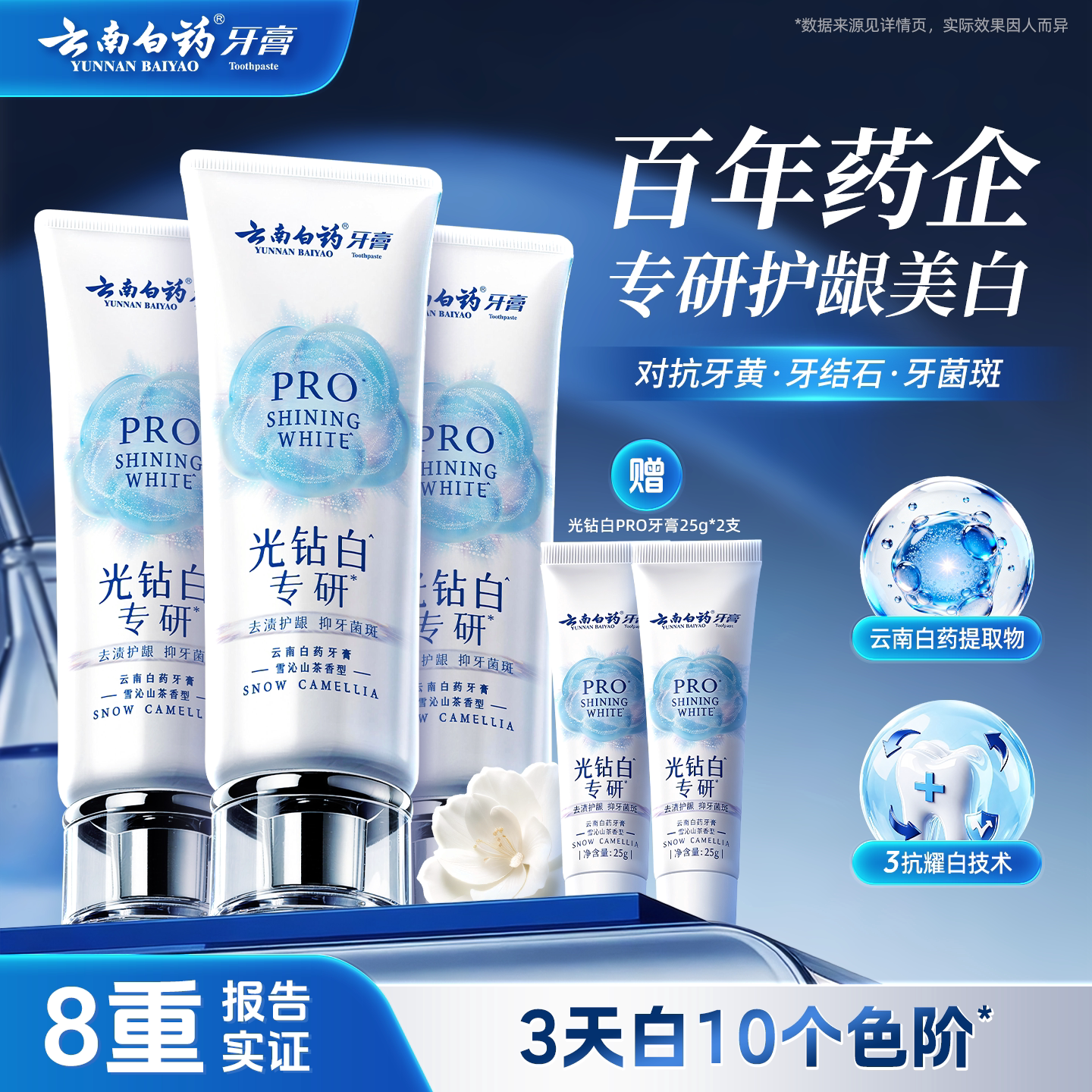 云南白药光钻白牙膏组合推荐图片