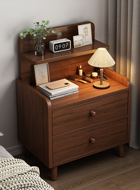 床头柜简约现代实木腿储物柜小型简易卧室家用2026新款床头置物架