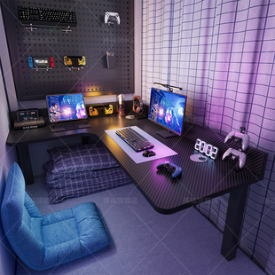 床上桌上下铺电脑桌转角台式办公桌懒人大学生宿舍拐角书桌电竞桌