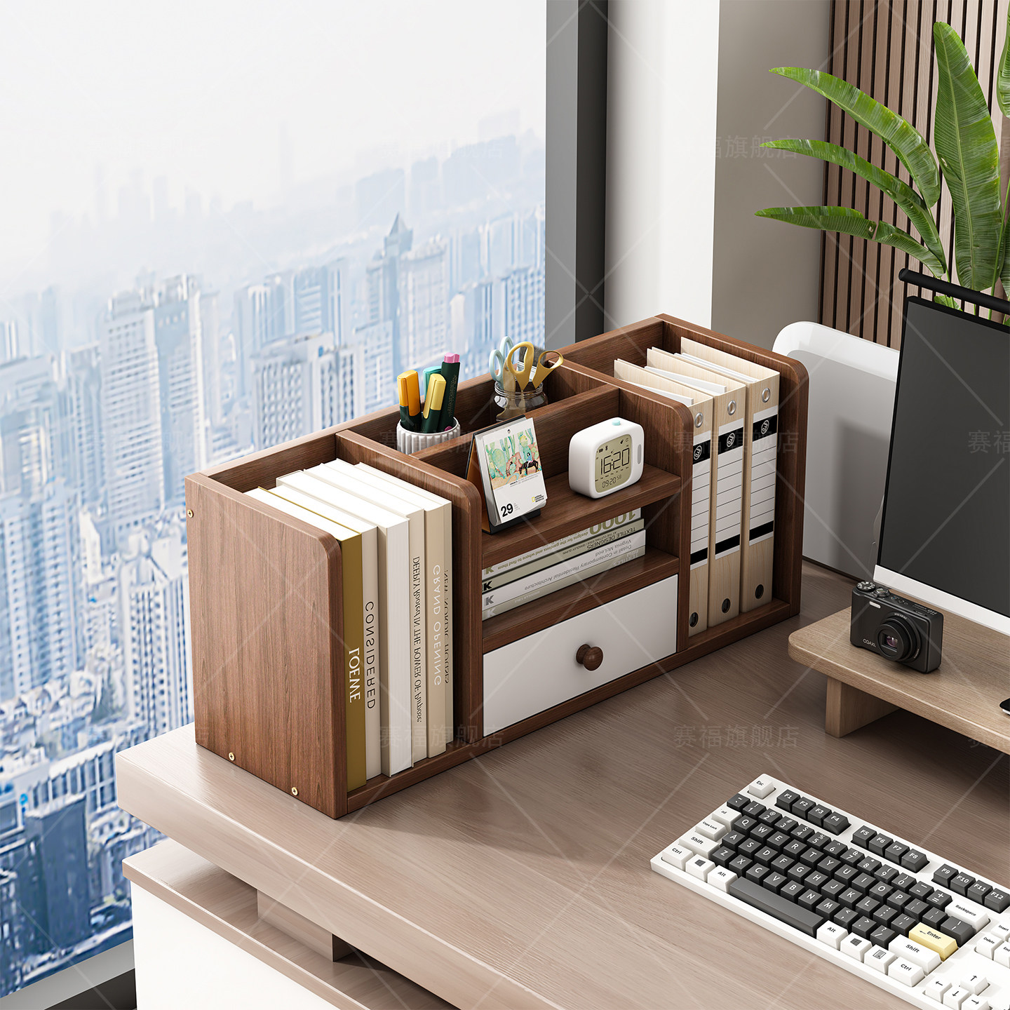 书架桌面置物架学生宿舍书桌上收纳架子办公立式多层飘窗小型书柜,住宅家具,书架,淘宝优惠券,粉丝福利购,淘宝优惠卷