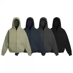 Kanye Yeezy Three-Party Collaboration American-Style Heavyweight Double-Layer Zipper Hoodie Jacket for Men and Women Trendy
