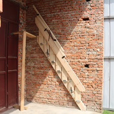 Лестница 实木家用折叠梯子贴墙翻折伸缩拉室内外loft隐形平台登高阁楼楼梯 Chaoyang