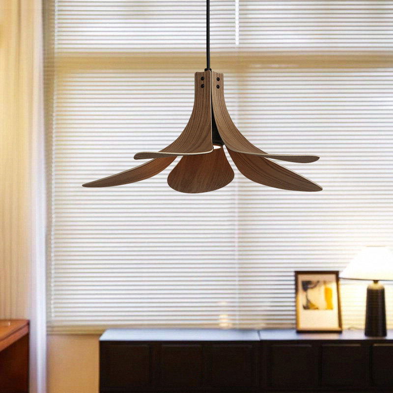 侘寂风木艺餐厅吊灯中古餐桌餐厅灯卧室灯日式复古书房茶室客厅灯