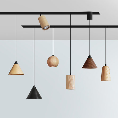 磁吸轨道吊灯餐厅小吊灯无主照明