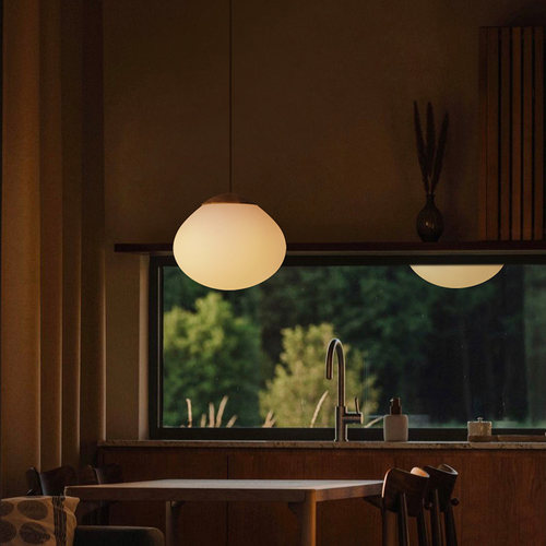 柚子玻璃吊灯侘寂风设计师餐厅灯