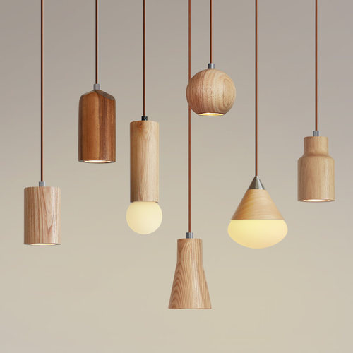 餐厅日式小吊灯木质创意橱窗单头