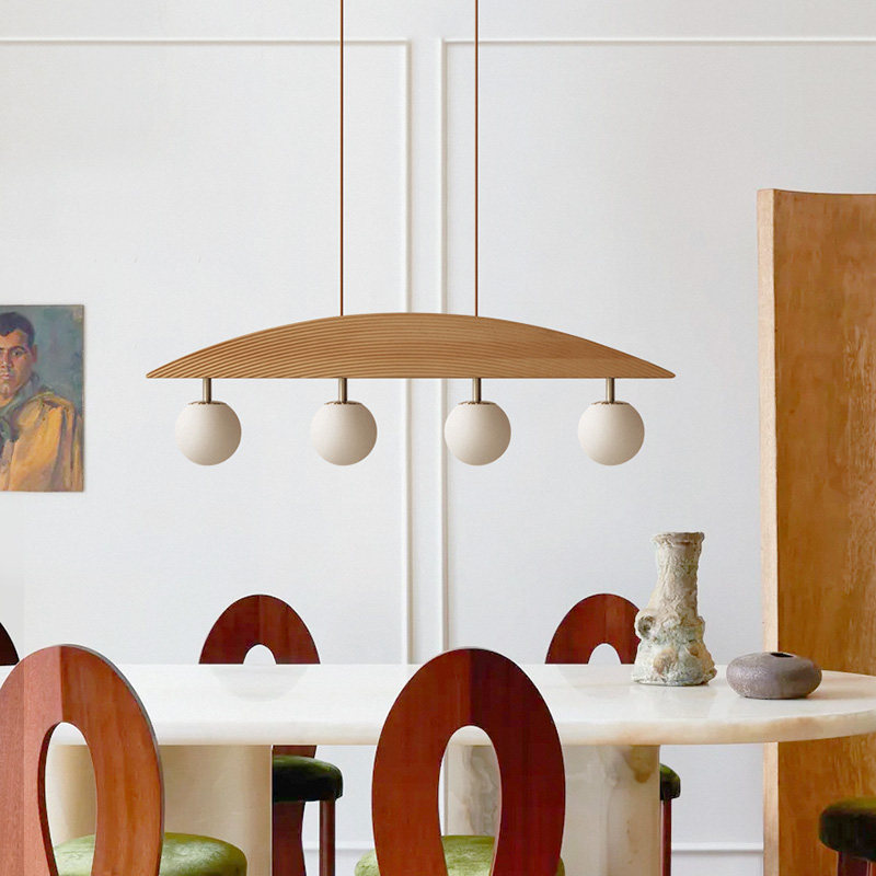 法式奶油复古侘寂风餐厅吊灯岛台餐桌高级感设计师新中式中古灯具