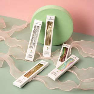 生日蛋糕装饰摆件复古曲线蜡烛派对聚会烘焙甜品螺纹网红装扮插件