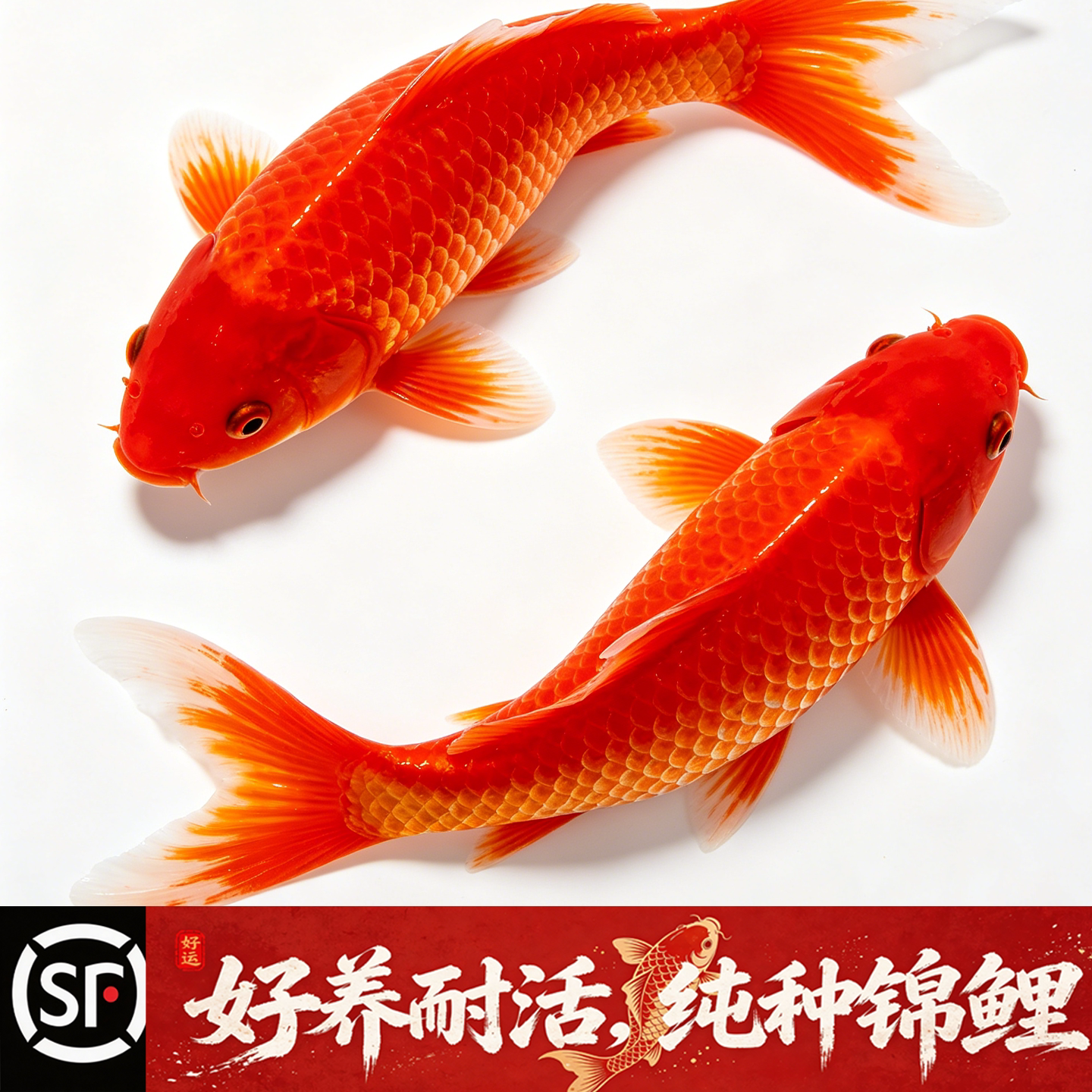 顺丰锦鲤活体鱼苗纯种全红火鲤三色冷水观赏鱼 大型淡水好养耐活