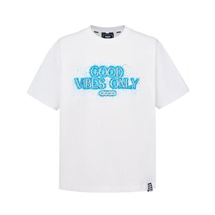 GB-GOODBRAND 26SS 蓝色星河管珠绣标语短袖T恤 男女情侣同款