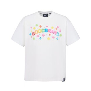 GB-GOODBRAND 26SS彩色霓虹花体发泡时尚短袖T恤 男女同款