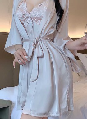 家居服内衣制服缎面外套睡衣睡裙居家睡袍感御姐舒服披肩法式气质