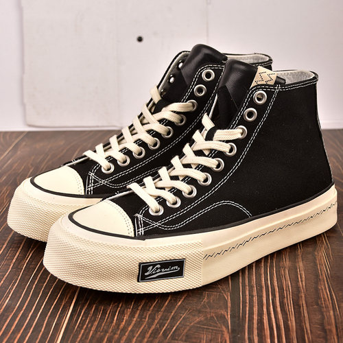 visvim cantq Skagway新款秋冬情侣硫化板鞋软木薄底高帮帆布鞋男