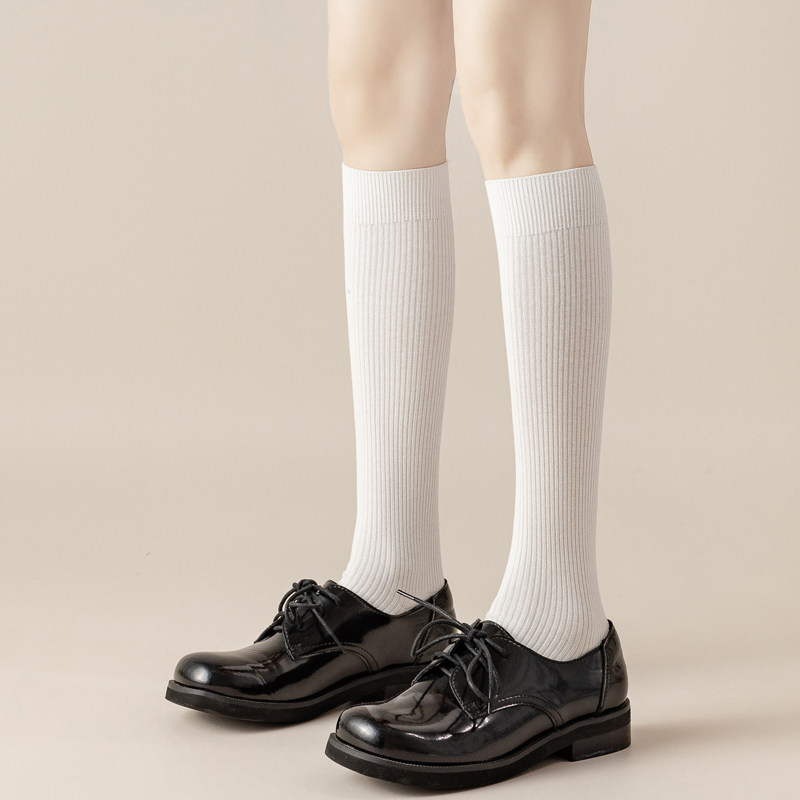 记忆兔安可拉红小腿袜子女春秋纯棉竖条及膝袜ins夏天高筒堆堆袜,女士内衣/男士内衣/家居服,长筒袜,淘宝优惠券,粉丝福利购,淘宝优惠卷