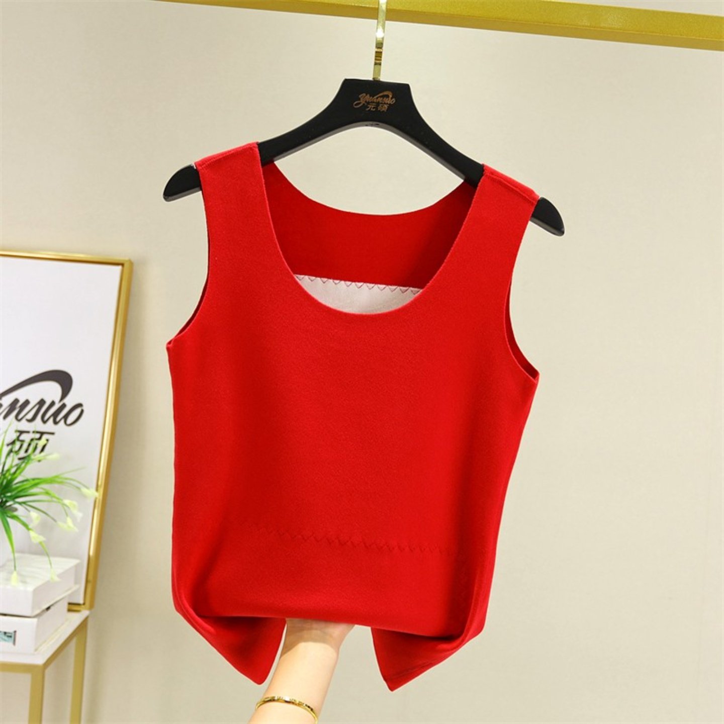 本命年德绒保暖背心女秋冬季大红圆领内搭吊带加厚马甲秋衣打底衫,女士内衣/男士内衣/家居服,保暖背心,淘宝优惠券,粉丝福利购,淘宝优惠卷