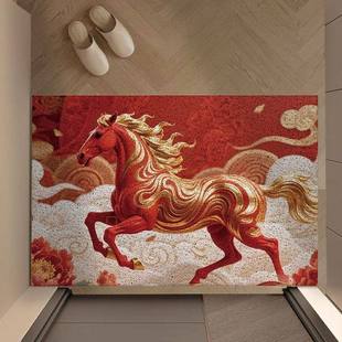 马年大吉地垫家用入户门垫丝圈地垫可裁剪防滑耐磨门口防滑浴室垫