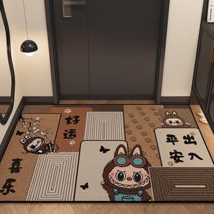 日系水晶绒欢迎回家labubu拉布布入户门地垫门口进门脚垫室内地毯