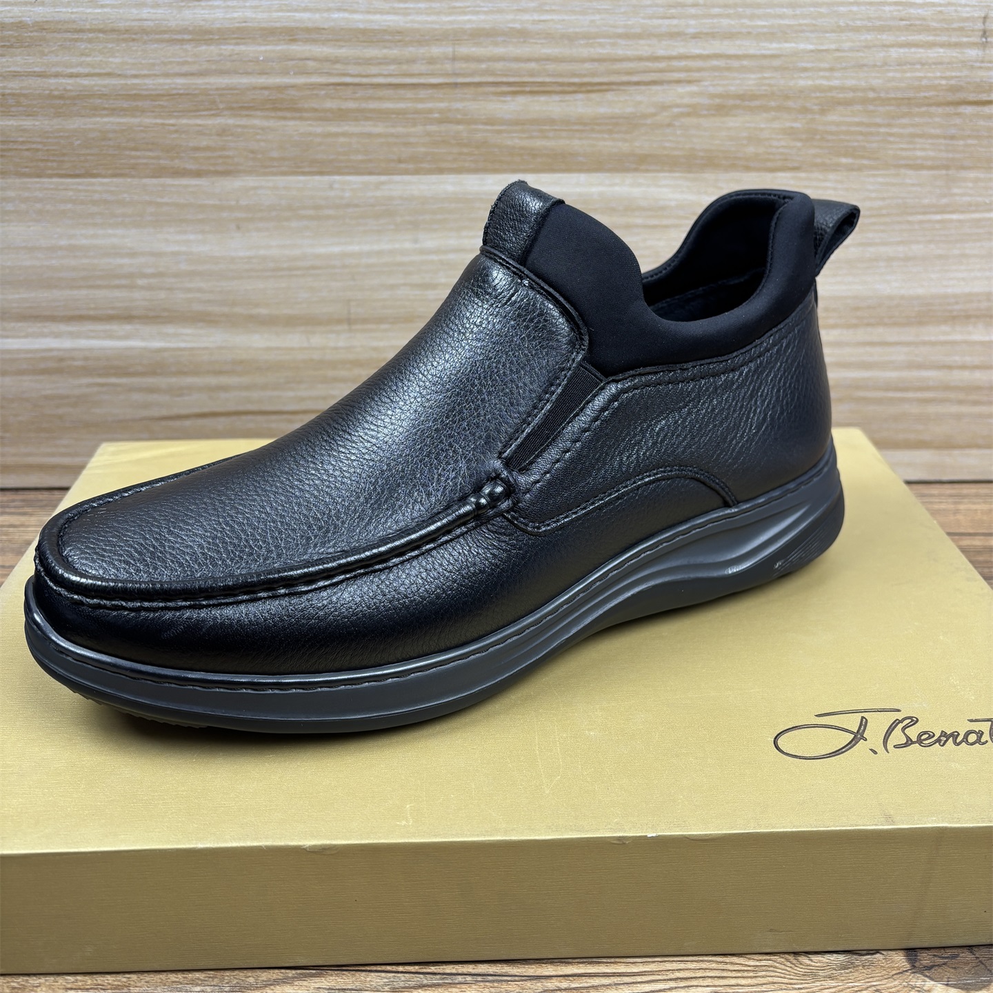 42码男士商务休闲冬季保暖一脚蹬皮鞋皮靴鹿皮男鞋轻便