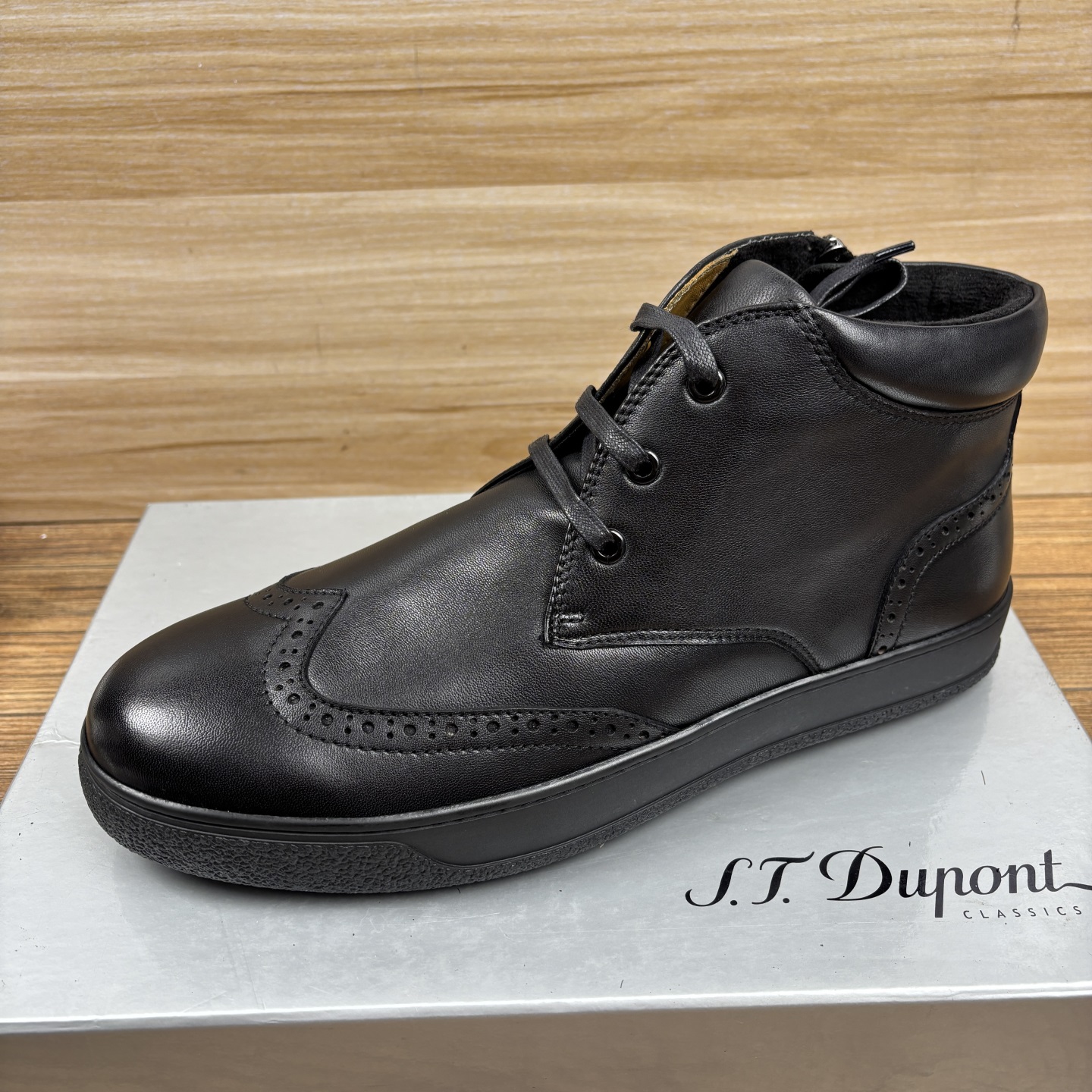 法国品牌撤柜马丁靴男中帮秋冬加绒保暖英伦休闲男士皮鞋真皮靴