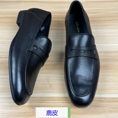 44码男鞋春夏季高端男士商务正装乐福皮鞋男鹿皮软皮舒适一脚蹬