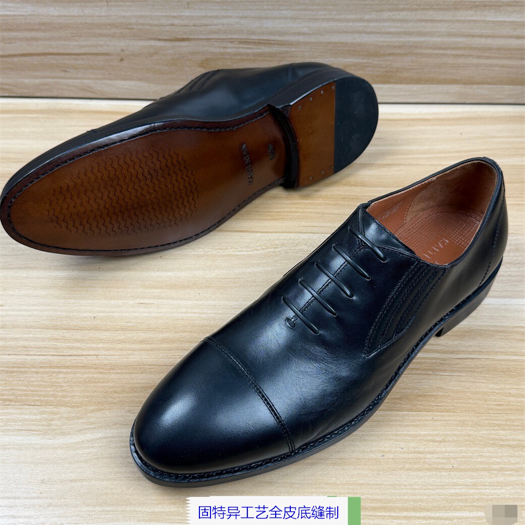 撤柜正品三接头高档固特异全皮底缝制皮鞋结婚礼服正装耐磨牛皮鞋