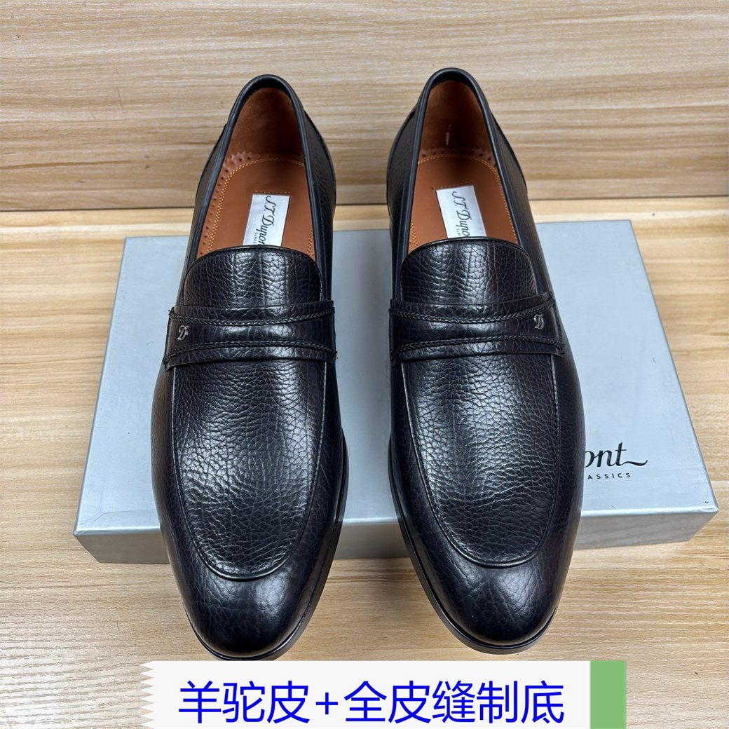撤柜新款套脚羊驼皮商务正装乐福皮鞋全皮缝制大底