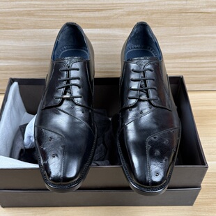 40码意大利进口男鞋2025秋款商务尖头鸵鸟皮拼接正装休闲皮鞋