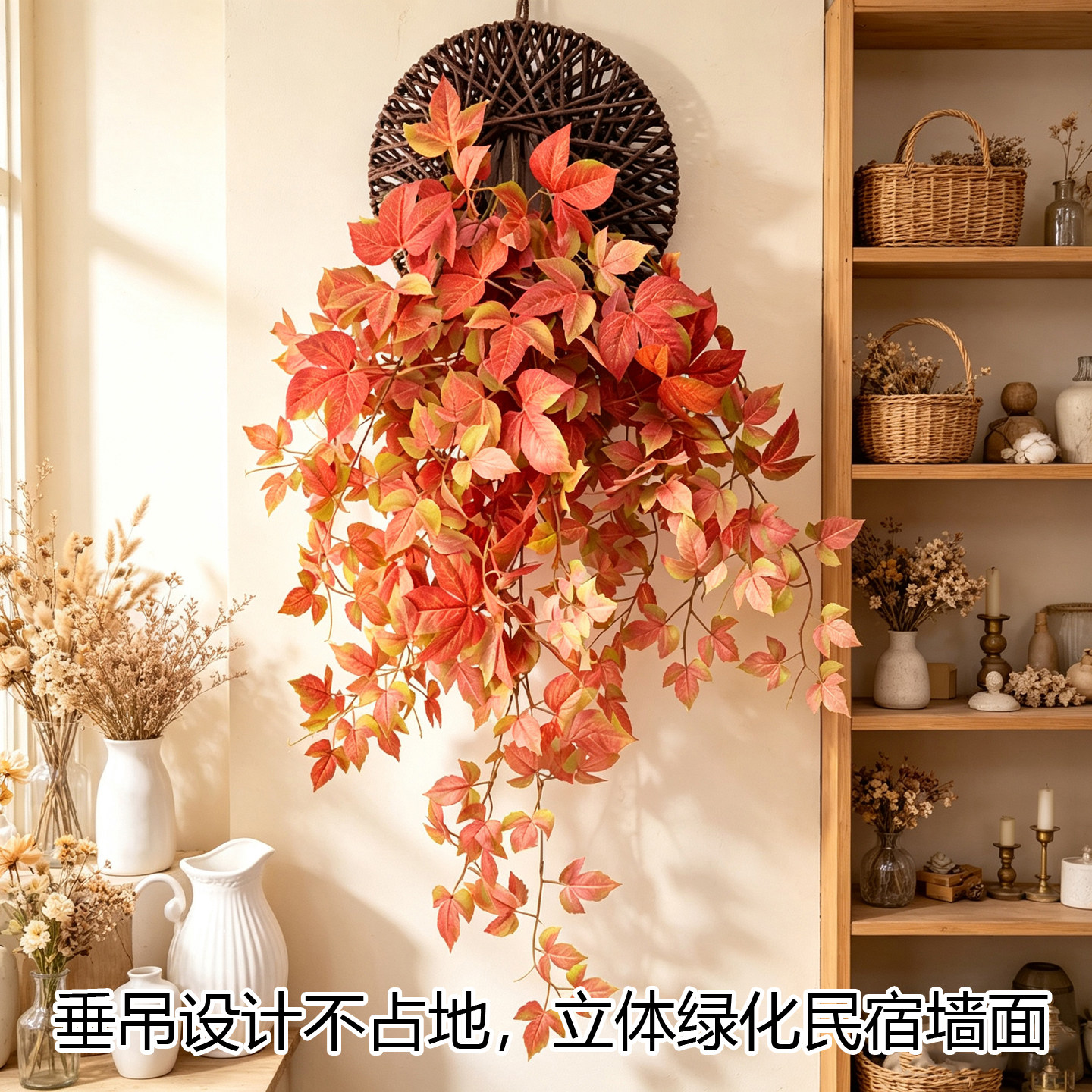民宿软装仿真爬山虎常春藤壁挂