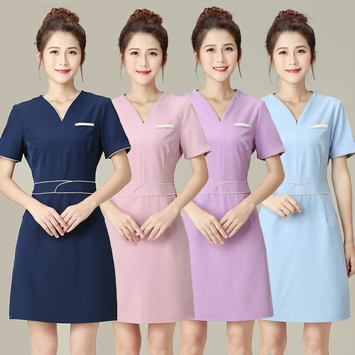 美容师工作服秋季足浴会所连衣裙