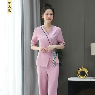 美容院足浴按摩养生会所技师套装 高端时尚 新款 美容师工作服女秋季