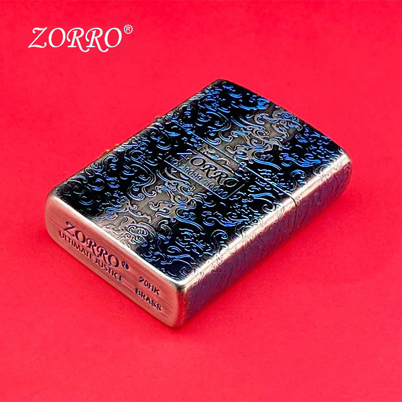 佐罗zorro煤油打火机正品创意新款男士精雕个性复古滑轮防风礼物