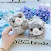 可爱花纹小猫掌中宝桌伴毛绒垫手公仔创意卡通玩偶桌面摆件装 饰品