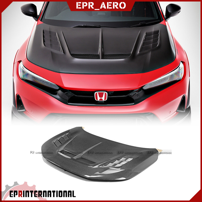 适用于本田思域FL5 TypeR VRS款 碳纤维机盖引擎盖开孔头盖改装件