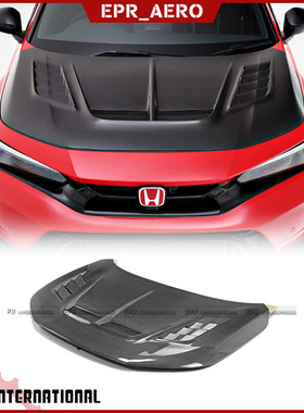 适用于本田思域FL5 TypeR VRS款 碳纤维机盖引擎盖开孔头盖改装件