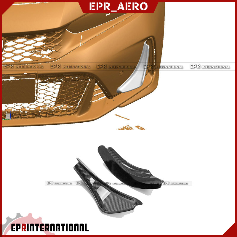 适用于本田思域 FL5 Type R 碳纤维MM款前杠风刀扰流片风刃改装件