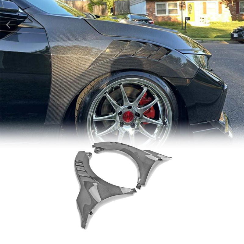 十代思域碳纤维开孔散热叶子板