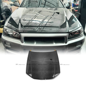 前机盖引擎盖车头盖前脸包围改装 适用于日产 碳纤维ZT款 R34 GTR
