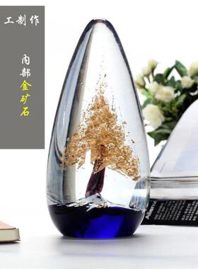 招财树摆件琉璃工艺品家居客厅玄关酒柜办公室桌面装饰品开业礼品