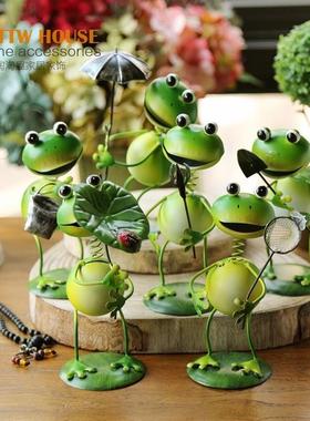 可爱夏季款 俏皮铁皮娃娃青蛙 家居装饰品 隔板摆件 桌面小摆设