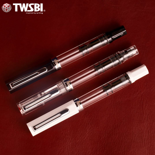 TWSBI三文堂ECO活塞钢笔透明笔杆大容量储墨学生用练字商务书法笔礼物送礼刻字定制高颜值礼盒装 不锈钢笔尖