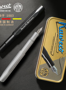 12期免息德国KAWECO AL Sport金属短钢笔铝制水洗运动钢笔礼盒装EF|F尖成人书写高档商务办公送礼物男士
