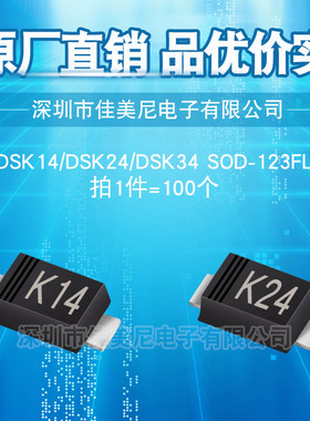 肖特基二极管DSK14 DSK24 DSK34 SOD-123FL 1N5819 IN5822 SR240