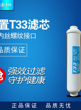 净水器后置小T33滤芯2分一体快接螺纹椰壳活性炭口感净水器RO滤芯