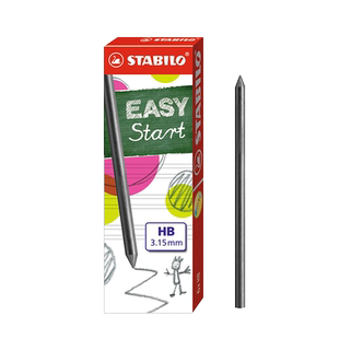 正品德国思笔乐自动铅笔芯子弹头3.15mm粗铅芯HB活动按动式书写不断笔芯针管黑色一盒六支原装进口