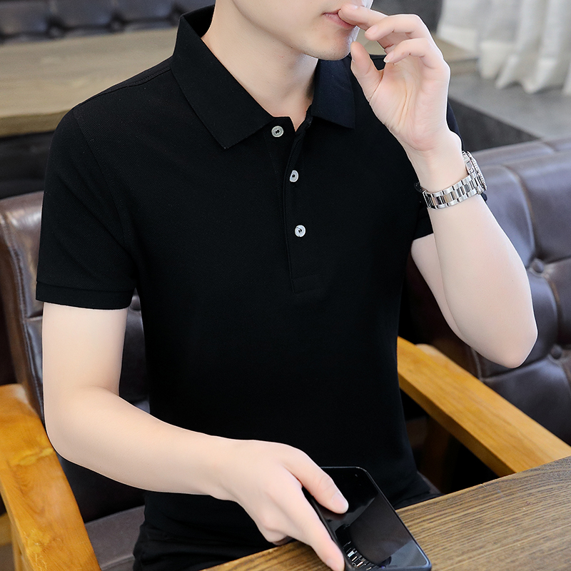 男士polo衫夏季青年商务休闲潮流高级感修身潮轻奢翻领短袖t恤男