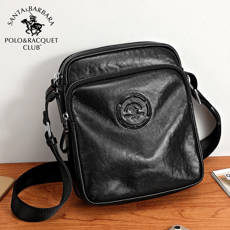 SANTA BARBARA POLO & RACQUET CLUB genuine leather Men's bag The single shoulder bag fashion personality man Inclined shoulder bag Top layer leather leisure time knapsackin the Leather/Lady bags/Men's bag, Men's bags  category - from Buy2taobao.com to provide professional Taobao agent buy service